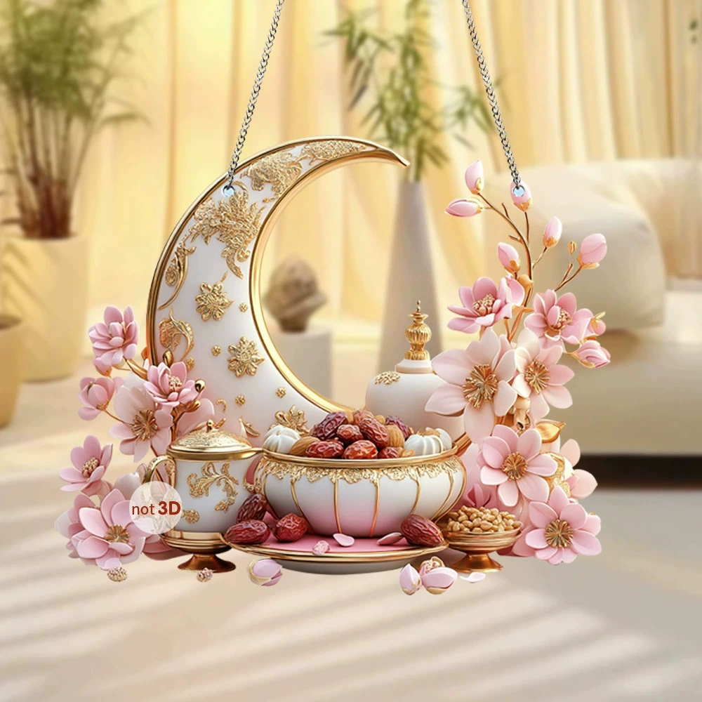 Трансграничный Мус Фестиваль Розовая Мечта Луна 2D Плоский Акрил Настольная Украшение Реквизит Украшение