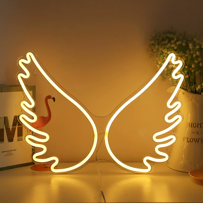 LED neon sign acrylic back panel, USB 5V‑1A with switch, decorative wall night light (various designs)