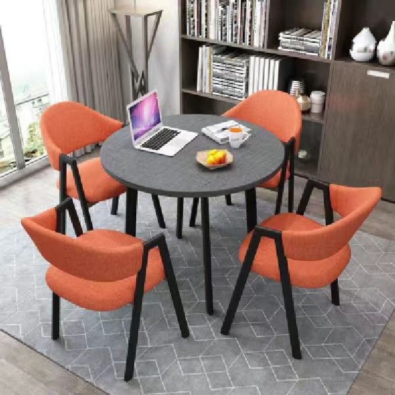 새로운 회색 데스크탑 + 주황색 천 일체형 A 하위 의자