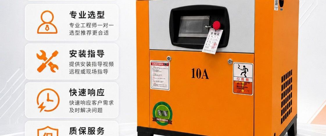 Screw-type air compressor with permanent magnet variable frequency 380V 7.5kW air compressor, air supply equipment supplied directly by the manufacturer