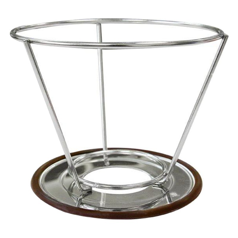 304 de acero inoxidable filtro de café de doble capa filtro libre embudo goteo mano filtro de café con soporte