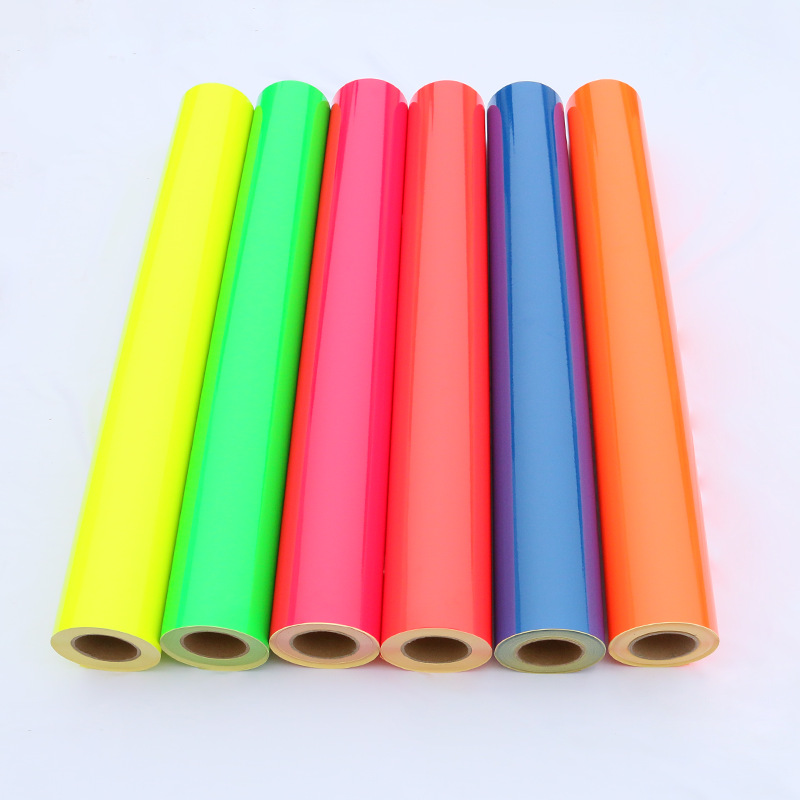 Película fluorescente Xinlang, adhesivo instantáneo para decoración de carrocería de coche, película con letras decorativas, adhesivo fluorescente autoadhesivo.