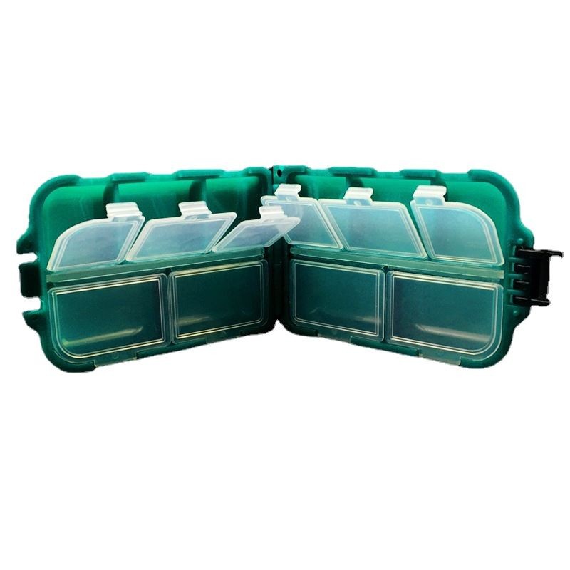 Boîte en plastique Weihe Sports / Boîte de pêche / Petite boîte à accessoires / Boîte carrée pour hameçons / Lot mixte vert_voghion.com