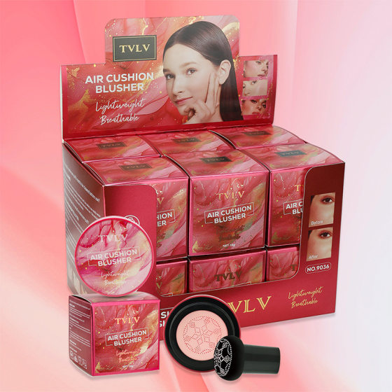 Cross-border TVLV four-color mushroom head air cushion blush natural makeup brightening waterproof eye shadow matte liquid blush