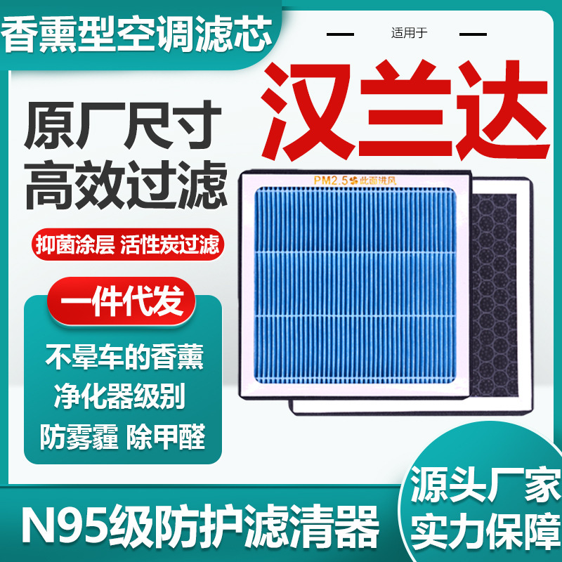 Suitable for Toyota Highlander car aromatherapy air conditioning filter element N95 grade car air filter original size