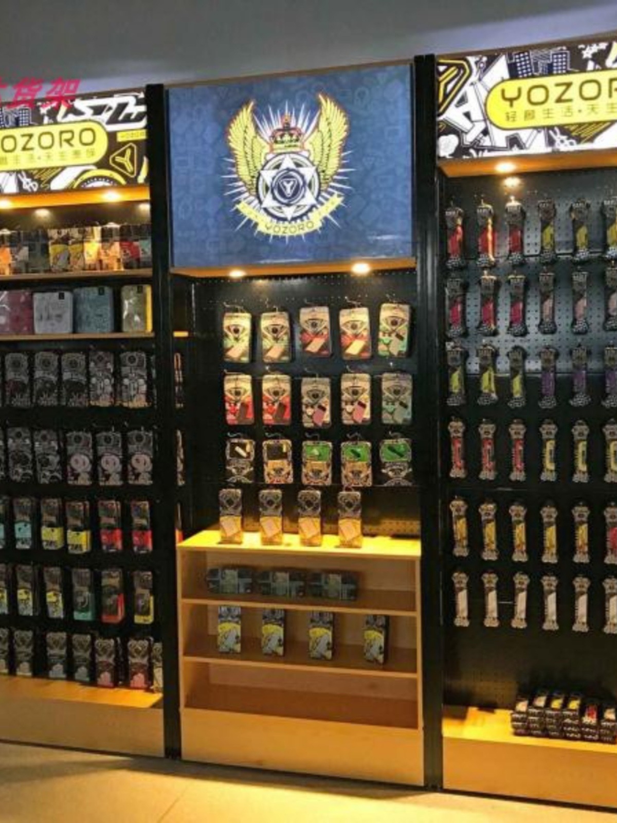 钢木货架零食文具服装陈列超市手机配件挂架展架饰品展示柜