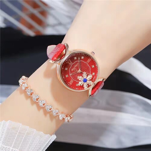  New Women's Foreign Trade Women's Watch Casual Fashion Trend Versatile Belt Roman Two-piece Bracelet Set Watch
