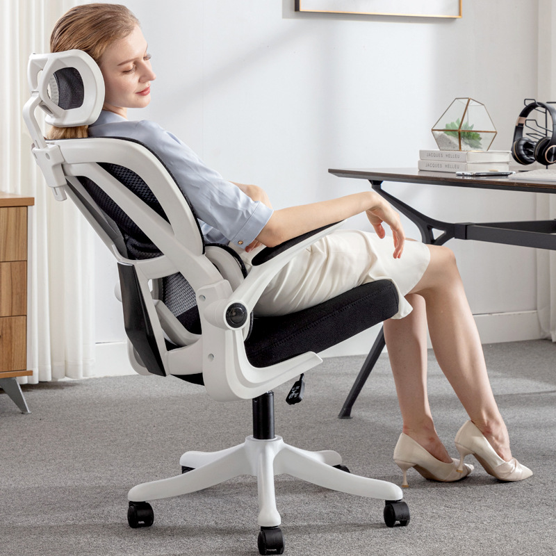 silla de computadora de oficina en el hogar confortable y larga duración, dormitorio de aprendizaje de deportes electrónicos, silla giratoria de elevación ergonómica image 4