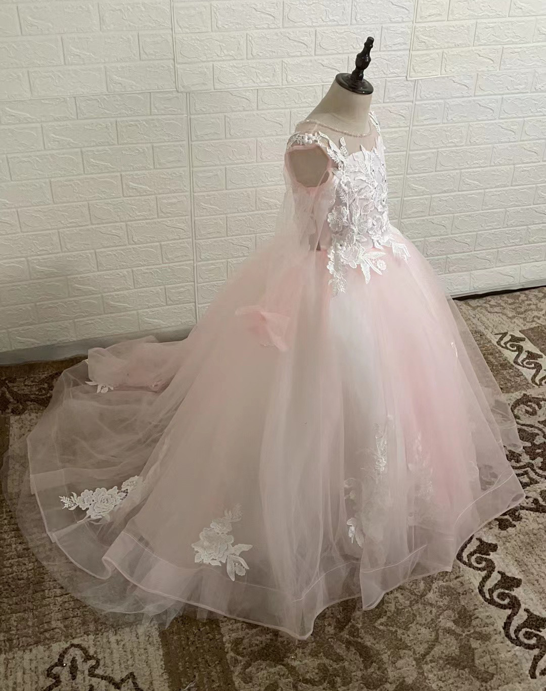 Robe de princesse en dentelle pour fille robe de soirée manches_voghion.com