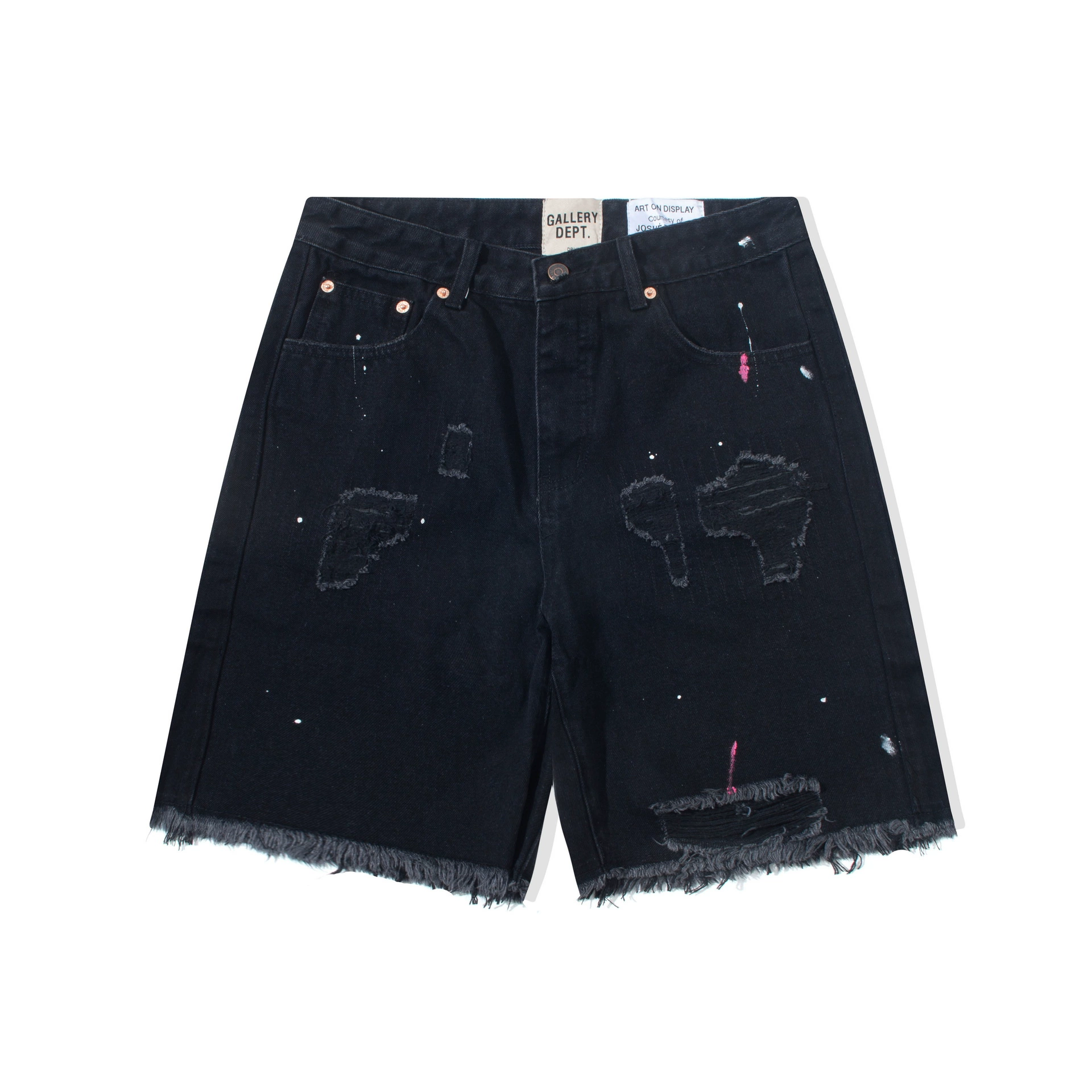 Галерея Dept раскрашенные чернила дырявые джинсы шорты washed retro high street casual pants для мужчин и женщин