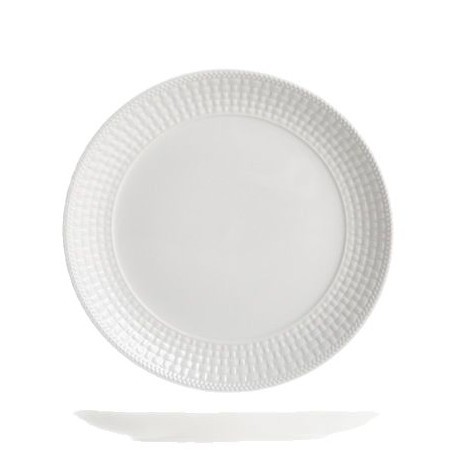 Nuevo disco de cerámica espiral en relieve platos de platos de pescado al vapor casero plato de filete de cerámica gran plato blanco