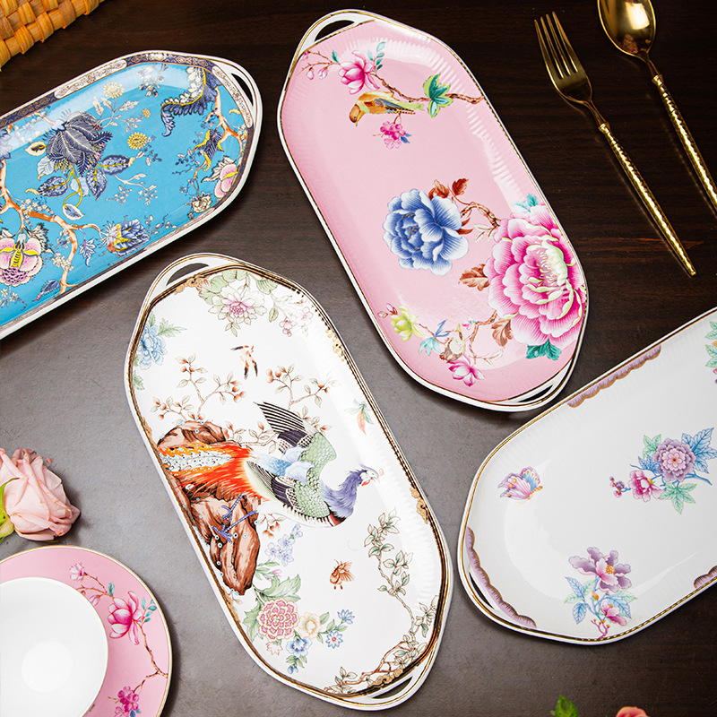 Creative Bone China Breakfast Plate Life Ritual Western Food Plate Dumpling Plate Sushi Plate Grilled Wings Plate Special Ceramic Plate