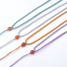 批发手工编织翡翠水晶平安扣叶子挂绳简约款吊坠线绳可调节