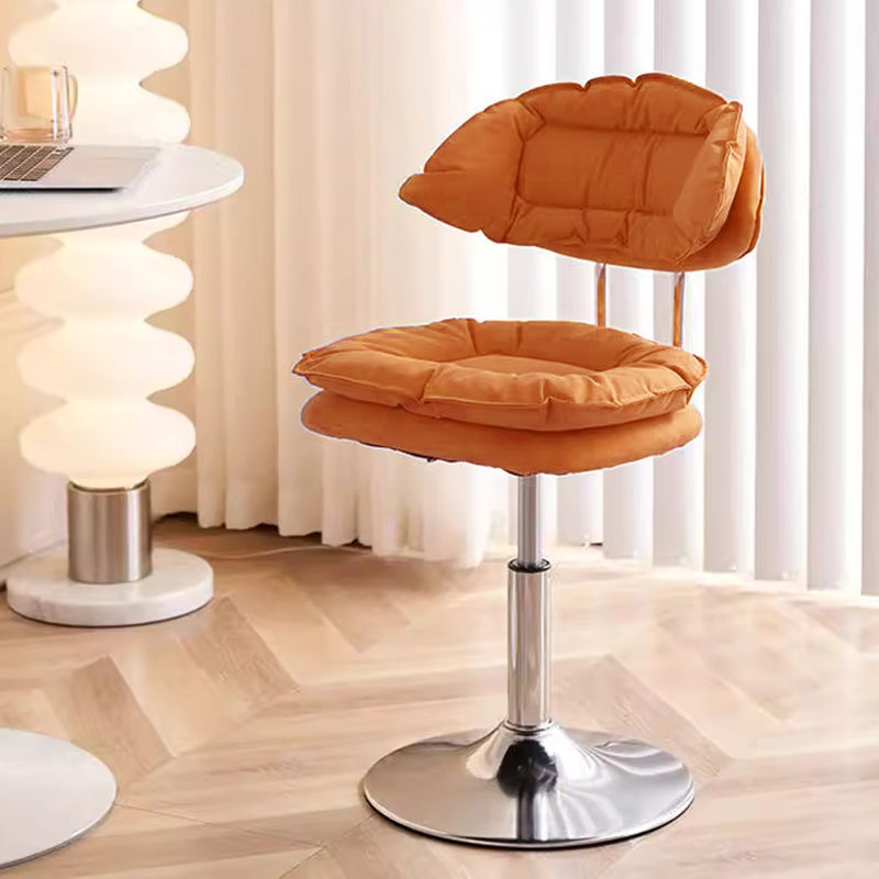 Bar Stool with Backrest, Swivel Cloud Bar Chair, Beauty Salon Adjustable Stool, Bedroom Vanity Stool, Light Luxury Seating