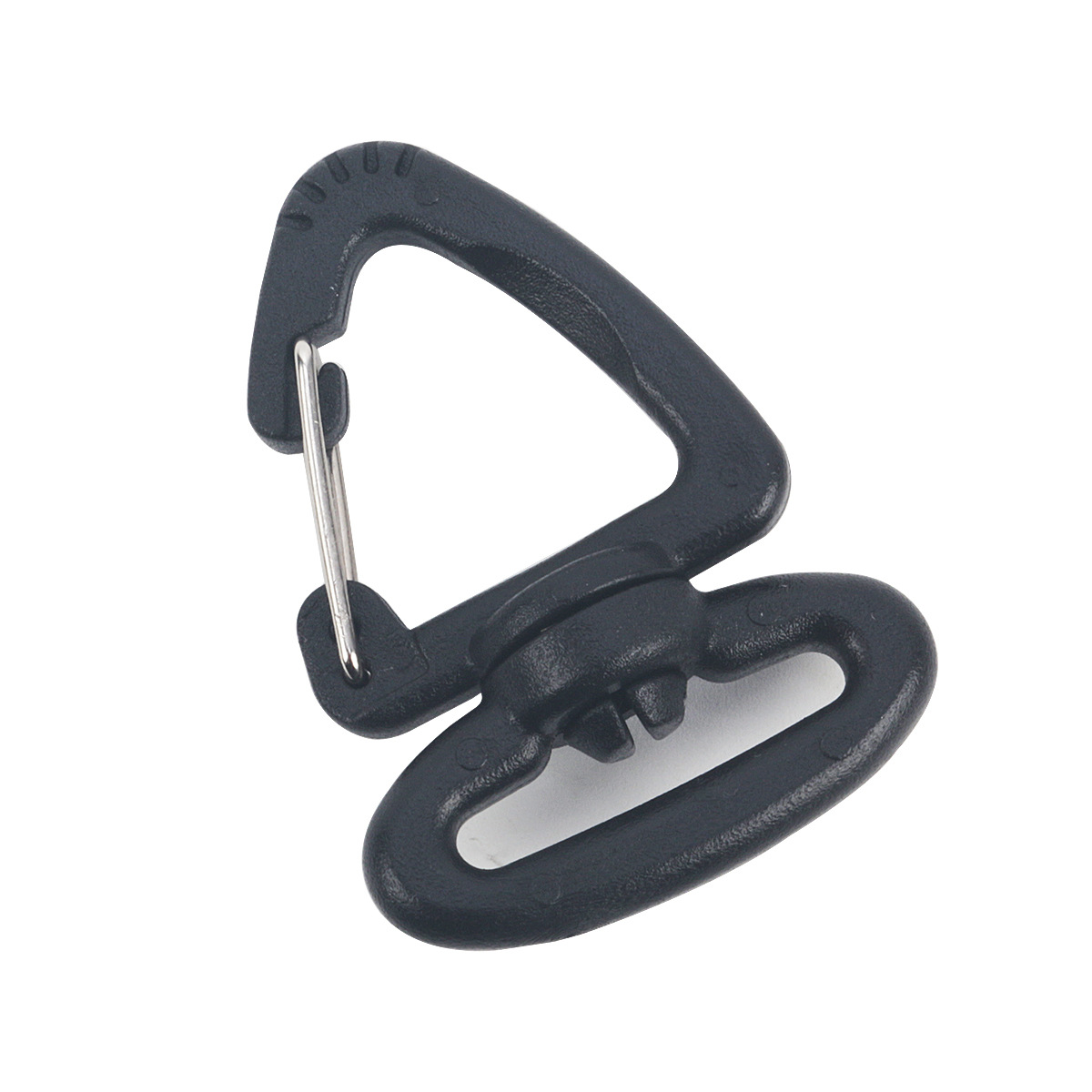 Gancho táctico al aire libre de fábrica, giratorio 360 grados, multifuncional, mosquetón en forma de D, llavero
