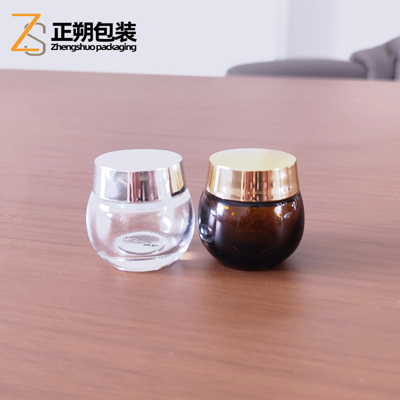 Factory In-Stock 15g Cream Jar, Face Cream Jar, Glass Skincare Product Jar, Mud Mask Jar, Large Belly Jar, Round Belly Jar, Glass Jar