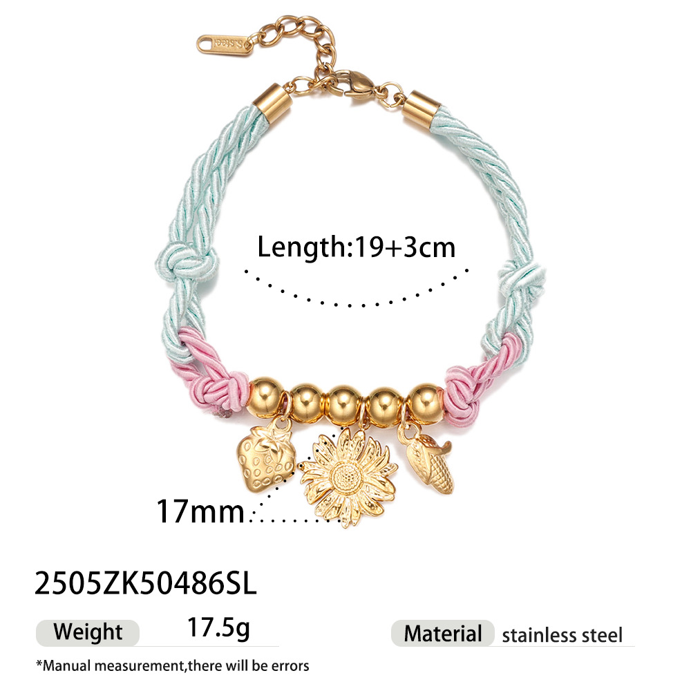 Tena Fashion Color Cuerda gruesa Tejida Cuerda de mano colorida Colgante de galvanoplastia de nicho de todo fósforo Moda para mujer Joyas transfronterizas