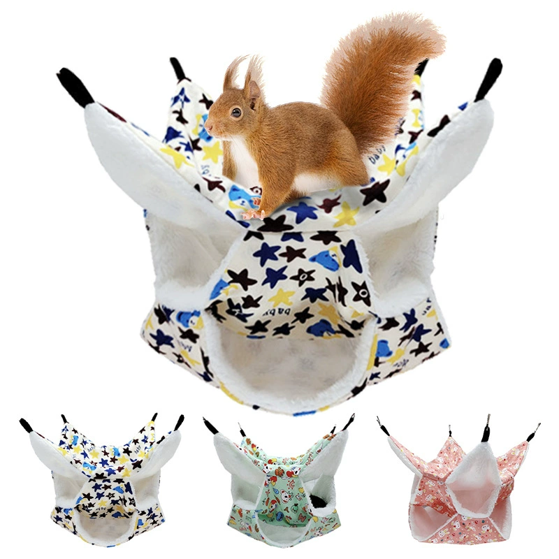 Гамак для хомяка мешок для меда Тряблочный трехслойный Теплый Гамак Висячий спальный мешок с белкой из чистого хлопка Гамак для маленьких домашних животных