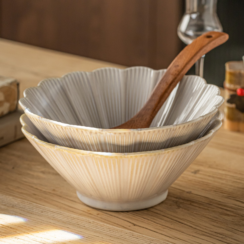 Recompra de un tazón de sopa de fideos de cerámica japonés retro y hermoso, tazón de canola para el hogar, tazón de verduras, tazón de vajilla, tazón de fideos al por mayor