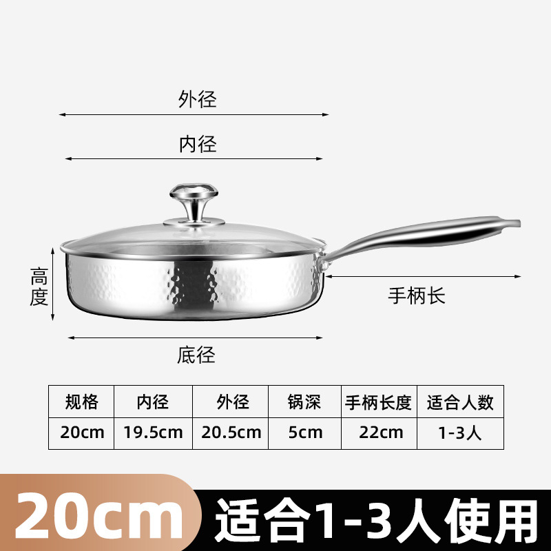 20CM Hammer Pattern Fryer (con tapa)