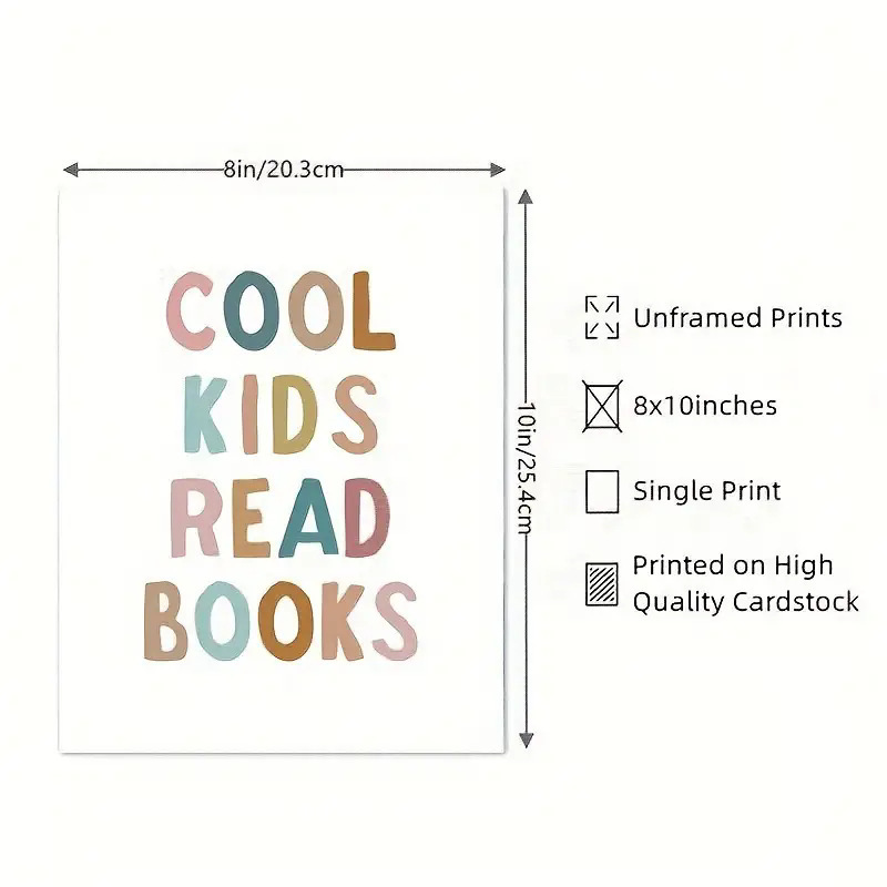 墙壁课堂艺术图书爱好者礼品,学生墙壁装饰,阅读角落装饰