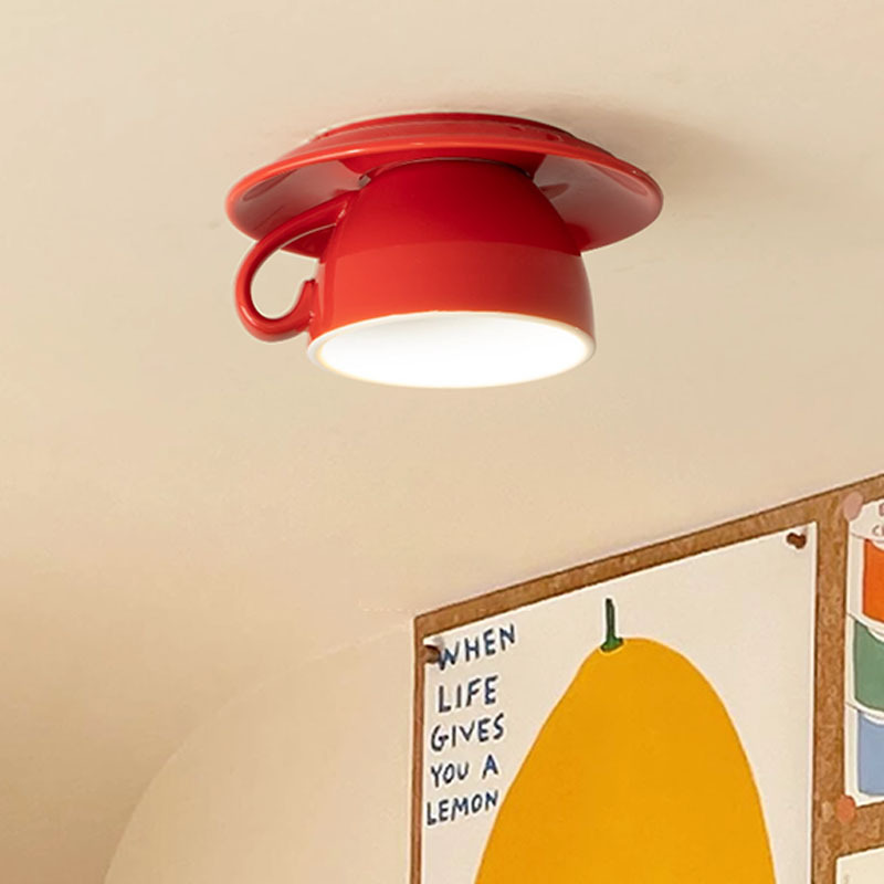 Creative Coffee Cup Corridor Aisle Ceiling Lamp Memphis Retro Eye Protection Embedded Entrance Ceramic Lamp Creative Coffee Cup Corridor Aisle Ceiling Lamp Memphis Retro Eye Protection Embedded Entrance Ceramic Lamp
