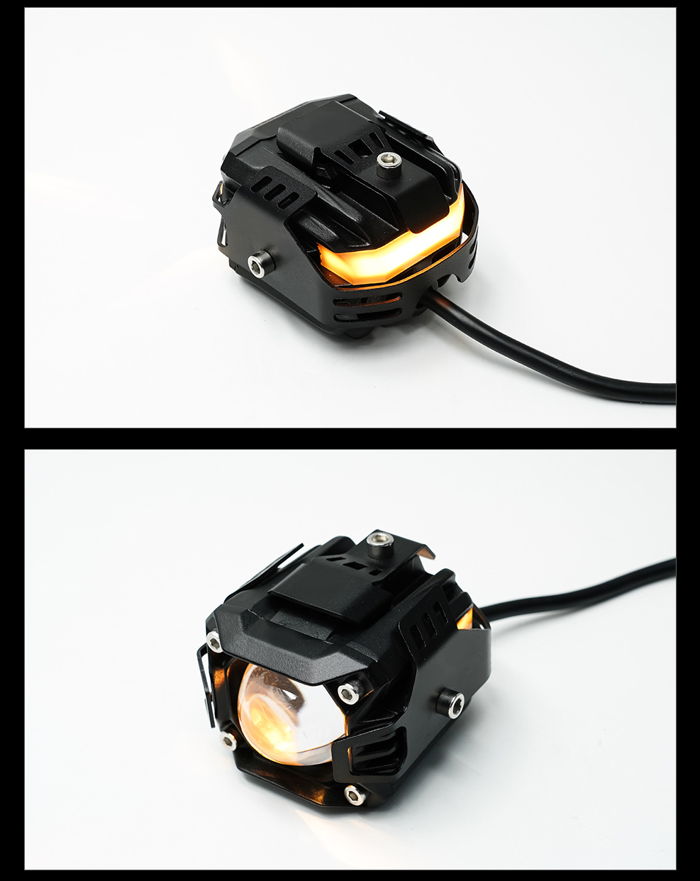 Motorcycle LED Spotlight, Electric Vehicle High-Low Beam Lens Headlight, External Super Bright Road Illumination Spotlight