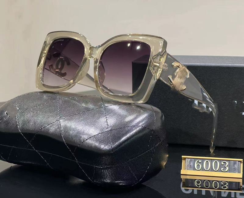 2025 ヨーロッパとアメリカのハイエンドスクエアフレーム新しいワイドレッグダブルサークルファッションサングラス抗 UV キャットアイサングラス 6003|undefined