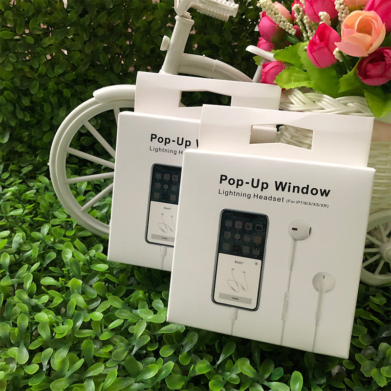 For Apple 7/8/X/XS/XR Bluetooth pop-up earphone box wired Lightning in-ear carton
