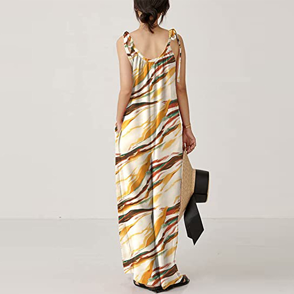 Summer Women Clothing Printed Sling Loose Casual Jumpsuit