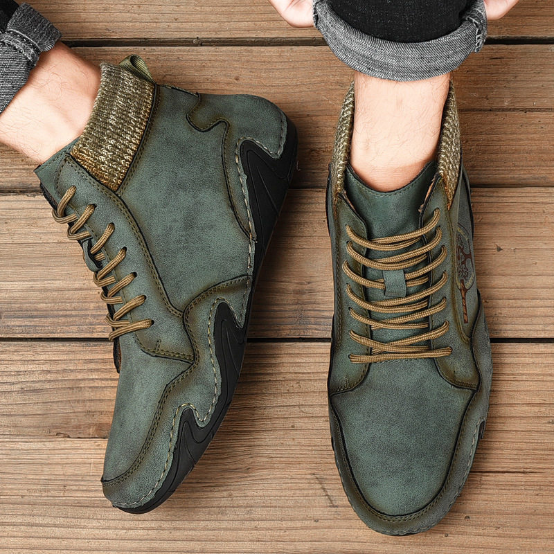 Giày bốt Martin nam cổ trung, đế thấp, thời trang casual, giữ ấm — 8898 Màu nâu, 8898 kaki, 8898 màu đen, 8898 xanh quân đội