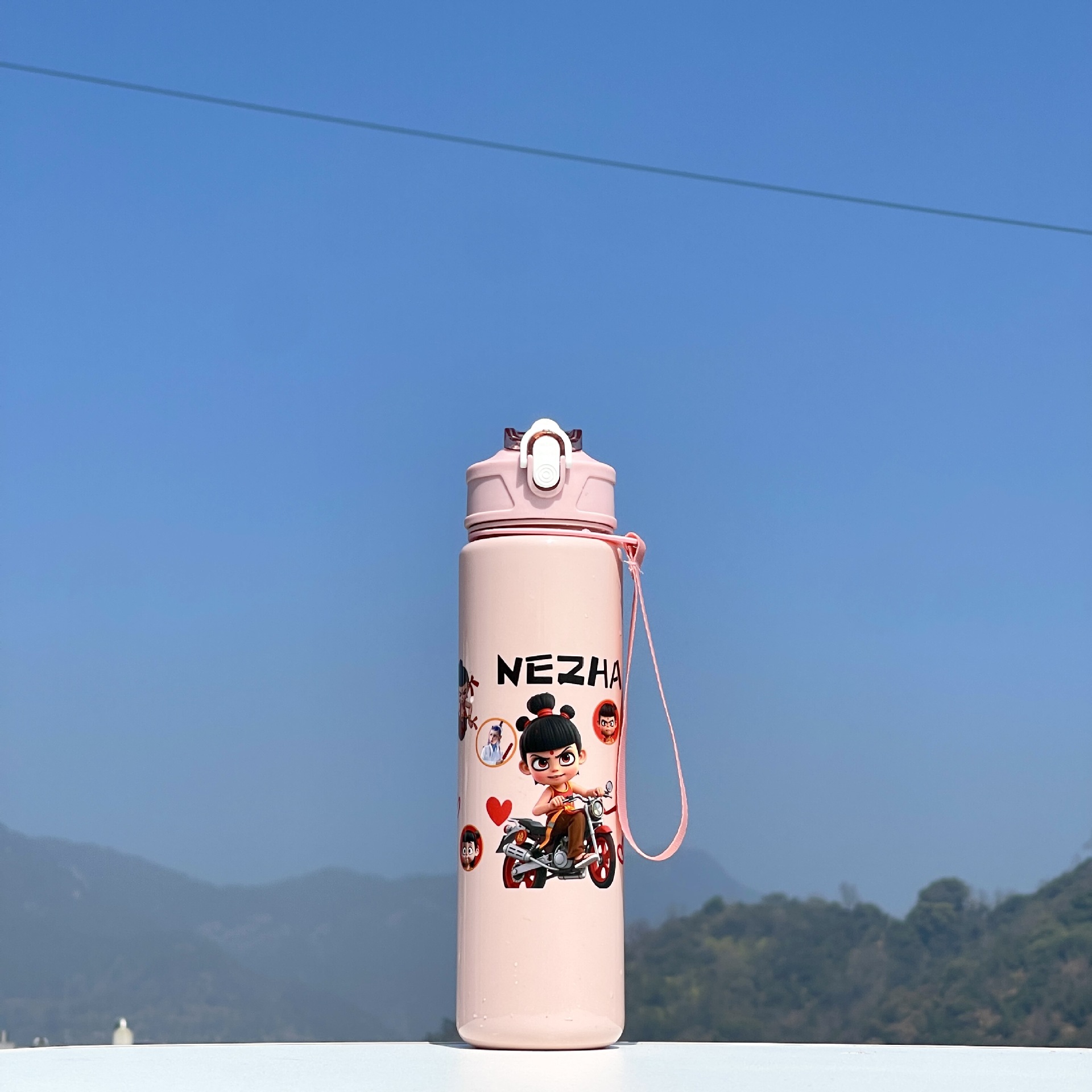 Taza de paja Kapi Barakatong con cierre Taza de mano Taza de plástico para deportes y fitness Taza de agua espacial para hombres y mujeres