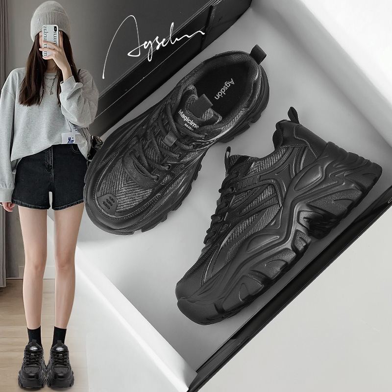 Augusto Daddy zapatos de mujer de suela gruesa 2023 Verano nueva moda adelgazante muffin casual zapatos para correr ins