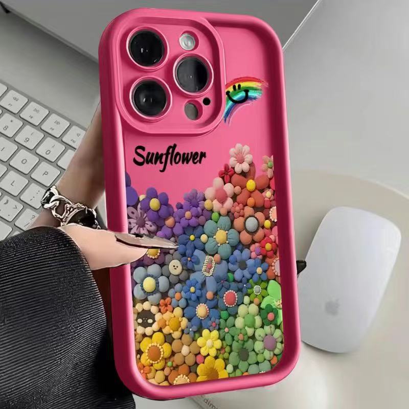 Girasol de color europeo y americano para iPhone 16pro funda para teléfono móvil Apple 15/14/13promax nuevo 12x