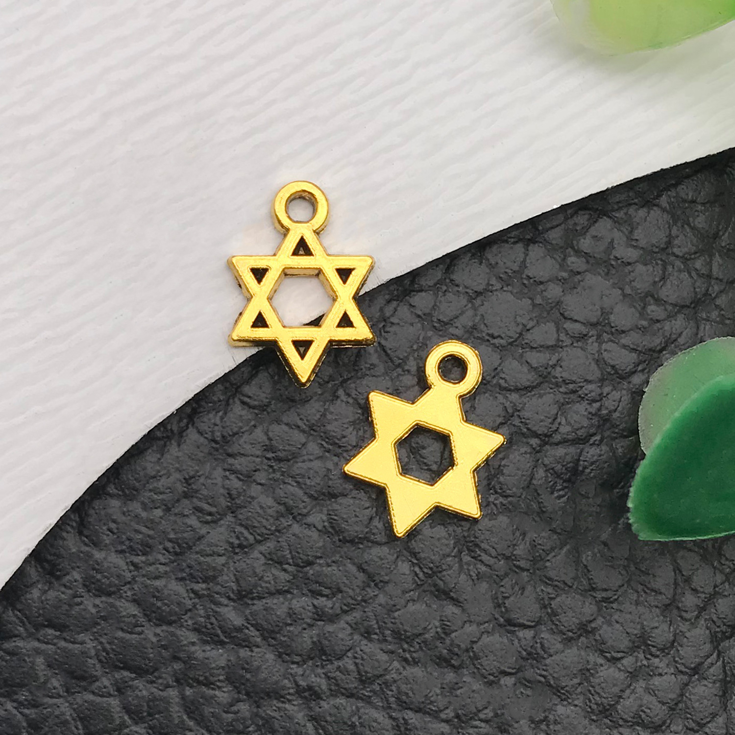 13575-古金锌合金五角星六芒星8x11-0.3g
