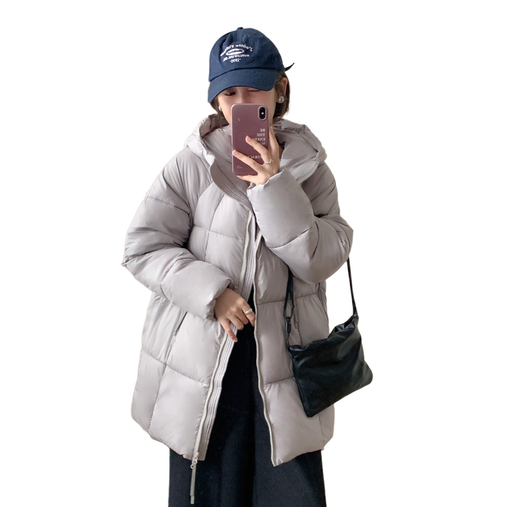 2025 invierno nueva ropa de algodón de moda con capuzas de mujer suelta chaqueta de algodón largo y medio puff abrigo de algodón grueso resistente al frío image 5
