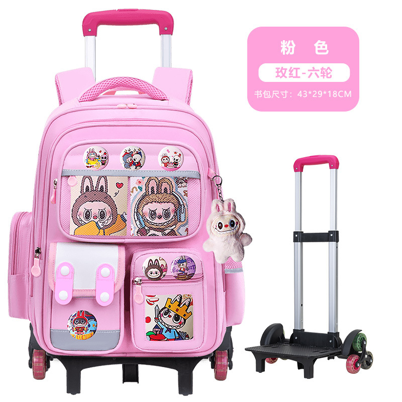 26 nuevas mochilas de tirón para estudiantes de primaria 23 a 6 o grado niños de dibujos animados mochilas de hombro de gran capacidad para niños y niñas