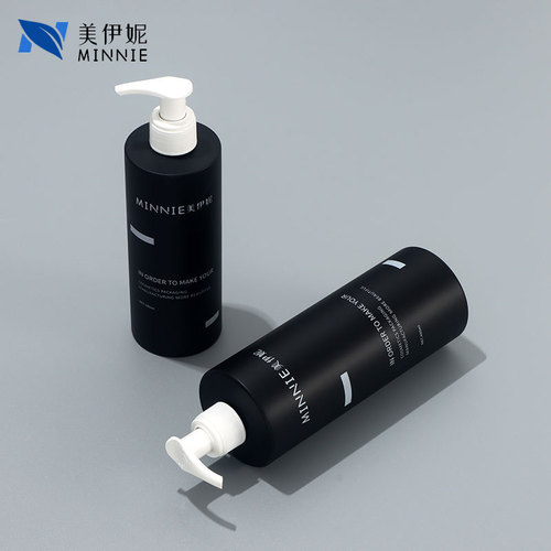 500mlpet black straight round bottle shampoo bottle 300ml body milk bottle switch pump push bottle