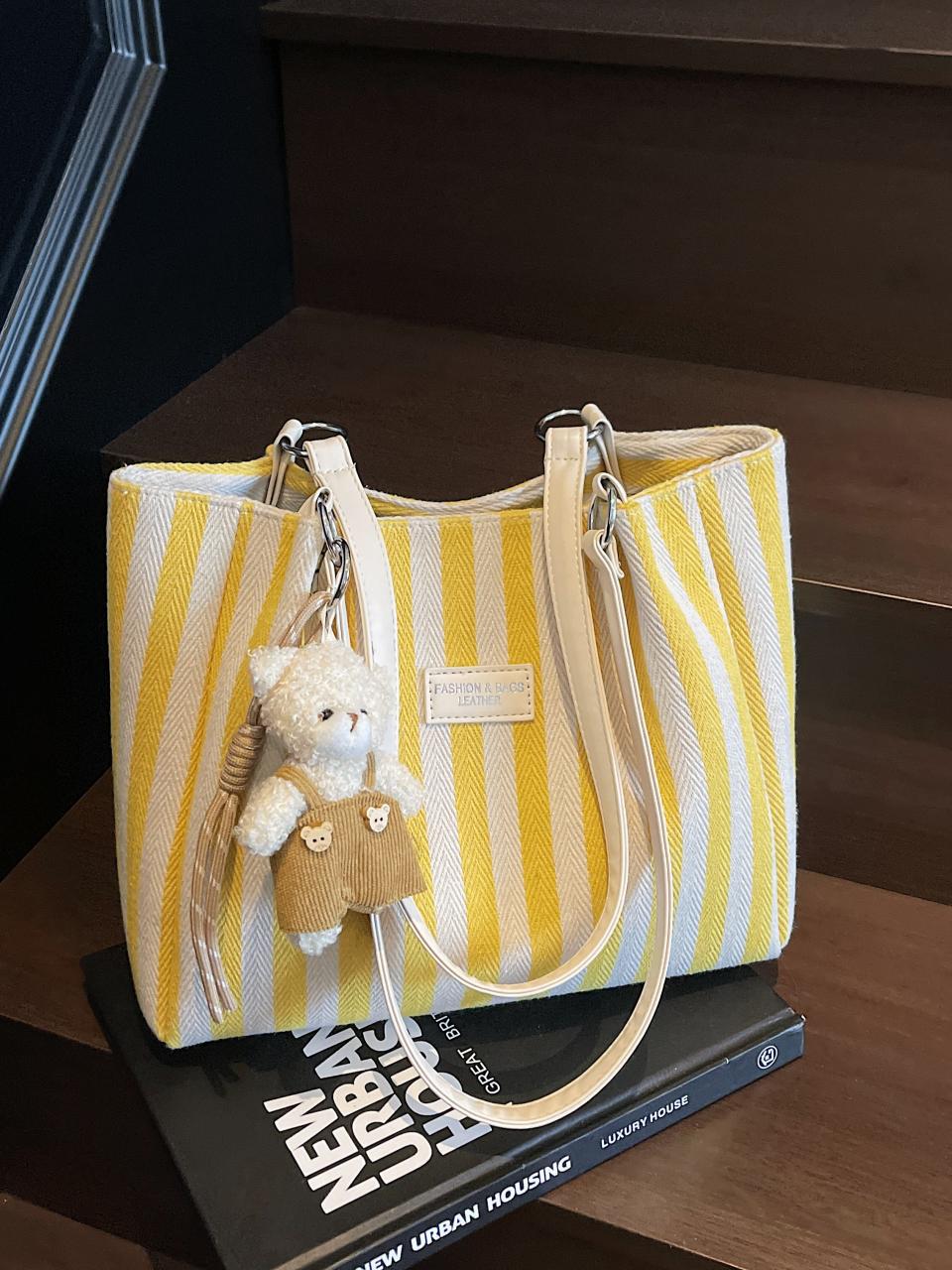 Bolso de lona para mujer de gran capacidad 2025 nuevo bolso de hombro a cuadros de todo fósforo moda casual bolso de alta gama de estilo coreano