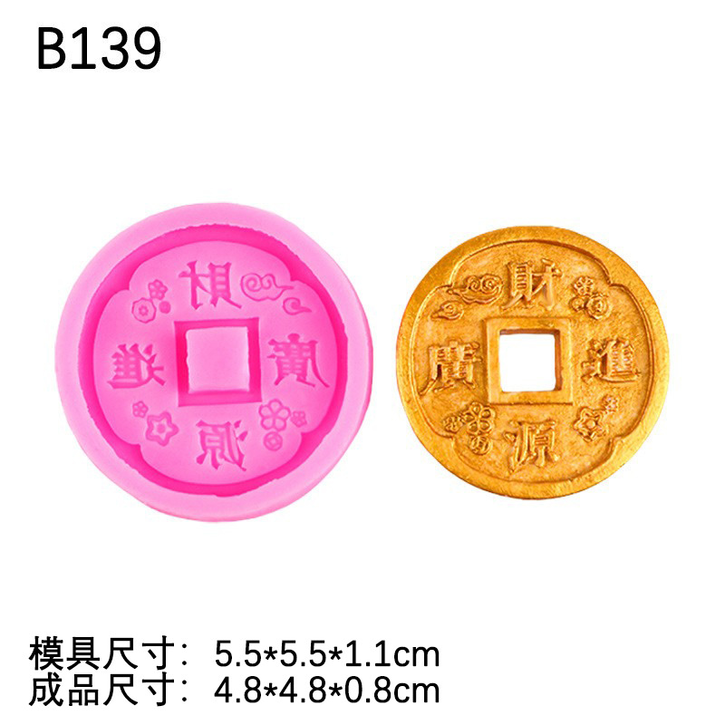 Suerte flores florecen y ricos negocios está en auge placa antigua moneda de silicona molde DIY creativo etiqueta engomada del refrigerador colgante
