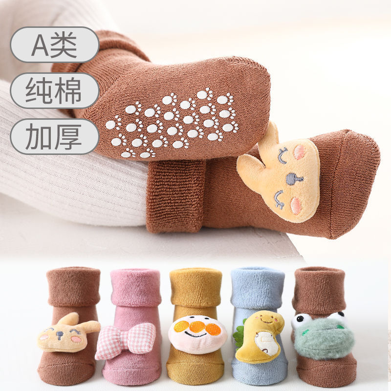 赤ちゃんの学校の靴下の赤ちゃんのA類の秋冬の床の靴下の子供の厚い毛の輪の靴下の男女の子供の靴の靴下の卸売り|undefined