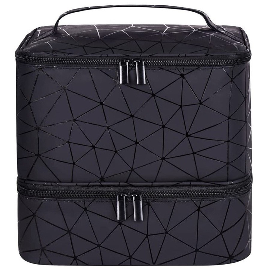 Bolso cosmético transfronterizo de gran capacidad Bolso femenino portátil de PVC de alta calidad Bolso de almacenamiento de esmalte de uñas Bolso de mano para uñas