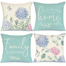 R 47150 Linen letter flower print cushion cover ������ĸ����