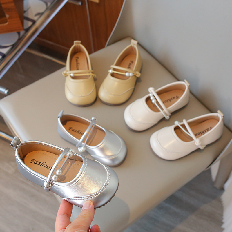Weiche Mokassins aus Leder für Mädchen, Prinzessinnen-Stil, ideal für Frühling und Herbst, für mittelgroße und große Kinder_voghion.com