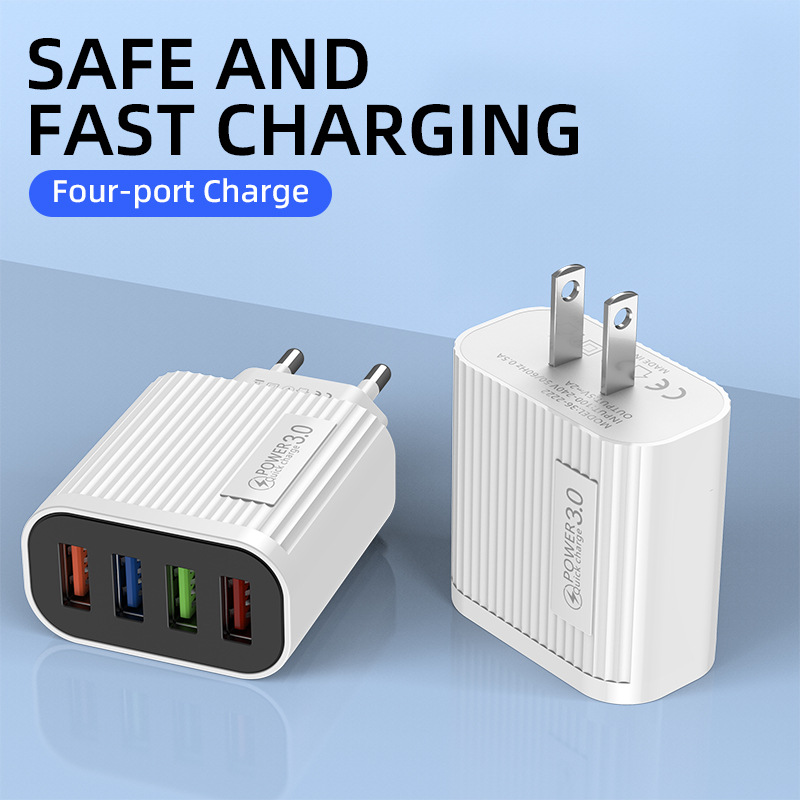 4USB Multiport 5V2.4A Cap de încărcare rapidă mobil Încărcător de călătorie standard_voghion.com