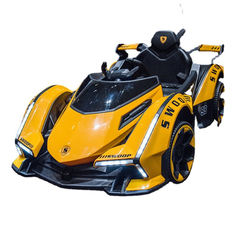 Coche deportivo eléctrico para niños Coche de control remoto de cuatro ruedas para niños Coche de juguete para bebés puede sentarse Cochecito recargable para niños y niñas