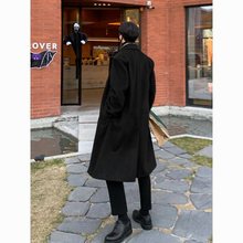春夏英伦毛呢大衣男士中长款韩版加厚韩版呢子过膝风衣外套男