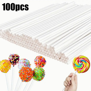 Wholesale 100 Lollipop Paper Stick Chocolate Candy Stick DIY Handmade Baking Hard Candy Paper Stick Making Accessories