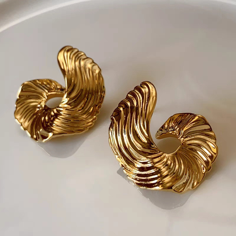 Holiday Occasion Alloy Material Wholesale Jewelry Simple Style Solid Color Alloy Gold Plated Plating Ear Studs