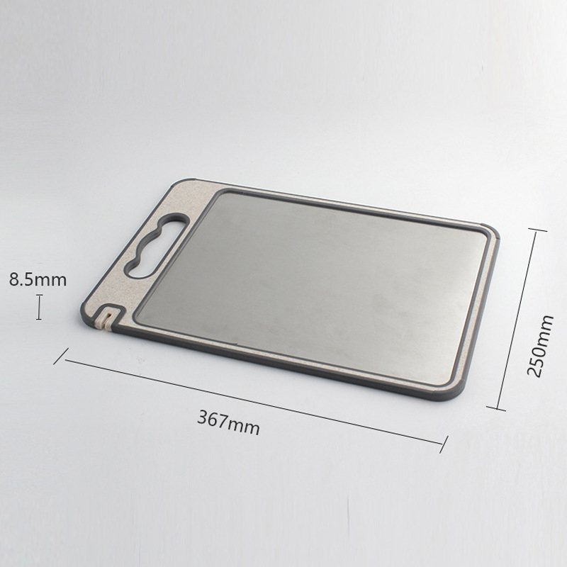 Fábrica de suministro directo de nuevo tipo de cocina doble uso de tablero de paja de trigo de grado alimenticio PP tablero de corte de acero inoxidable tablero de corte de verduras